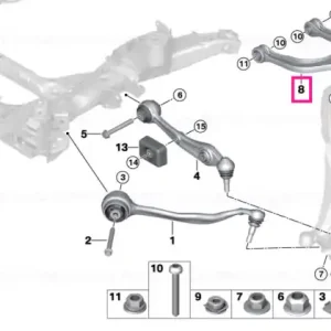 Reducere de preț Wishbone with rubber mount top right STAHL - BMW