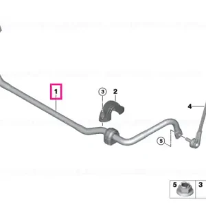 Stabilizer front with rubber mounting - BMW Livrare expres