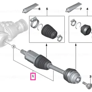 Exchange output shaft left front - BMW Reducere