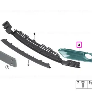 Calitate înaltă Grila proiector ceata, partial inchisa, stanga, Urban Line - BMW Seria 1 F20 LCI F21 LCI
