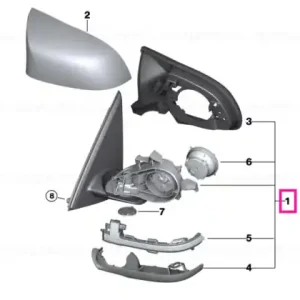 Exterior mirror, no lens, heated, left SHADOW-LINE - BMW Ofertă exclusivă