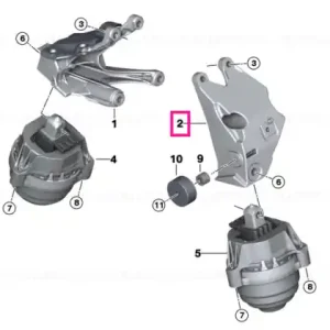 Cumpără online Suport motor, stanga - BMW Seria 5 G30 G31 G38, Seria 6 G32, Seria 7 G11 G12, X3 G01
