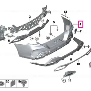 Transport gratuit Panel, bumper, primed, rear - BMW