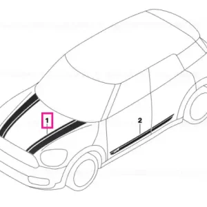 Decorative strip front right SILVER - BMW - Mini Reducere extra