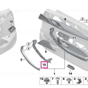 Cumpără online Maner interior usa fata, stanga, alb (ElfeinbeinWeiss) - BMW Seria 5 G30 G31 G38 F90 M5