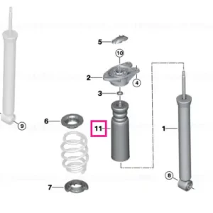 Auxiliary damper w.protective tube rear - BMW Vezi acum