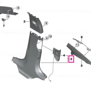 Preț redus Capac coloana B jos stanga, SCHWARZ - BMW
