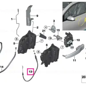 Reducere extra Bowd.cable,outside door handle front - BMW