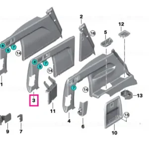 Trunk trim, left ANTHRAZIT - BMW Transport gratuit