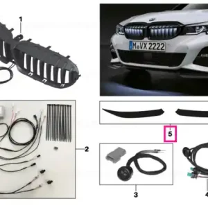Cel mai vândut Folie deflector, negru mat, stanga/dreapta "BMW M Performance" - BMW G20 G21 G28