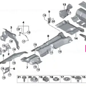 Heat insulation, rear silencer, rear - BMW Cumpărături sigure