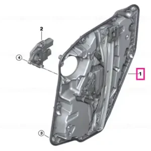 Carrier, door rear left - BMW Plată securizată