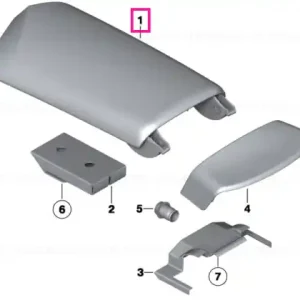Centre arm rest, leather KORALLROT - BMW Nu rata