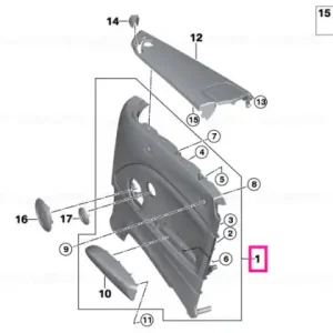 Panou trim lateral țesătură stânga ANTHRAZIT - BMW Reducere de preț
