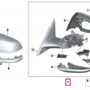Comandă acum Outside mirror heated with memory, left SHADOW-LINE - BMW