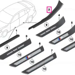 Bandă acoperire intrare interior spate dreapta SCHWARZ - BMW Cel mai bun preț