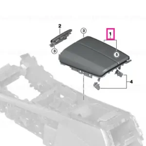 Armrest centre console leather heated ELFENBEINWEISS - BMW Plată securizată