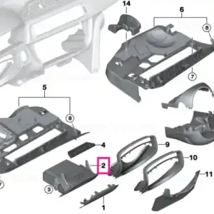 Plată securizată Folding box, driver's side ELFENBEINWEISS - BMW