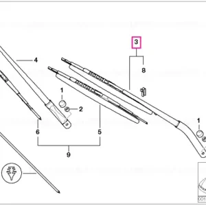 Wiper arm, driver's side - BMW Discount