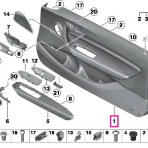Door trim panel, front right COGNAC - BMW Calitate înaltă