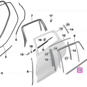 Reduceri Protectie canal exterior usa spate stanga, finisaj Shadow Line - BMW X6 G06 F96 M