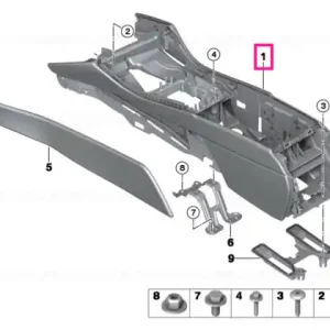 Plată securizată Centre console SCHWARZ - BMW