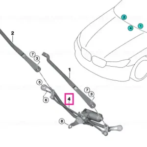 Linkage, wiper system with motor - BMW Reducere specială