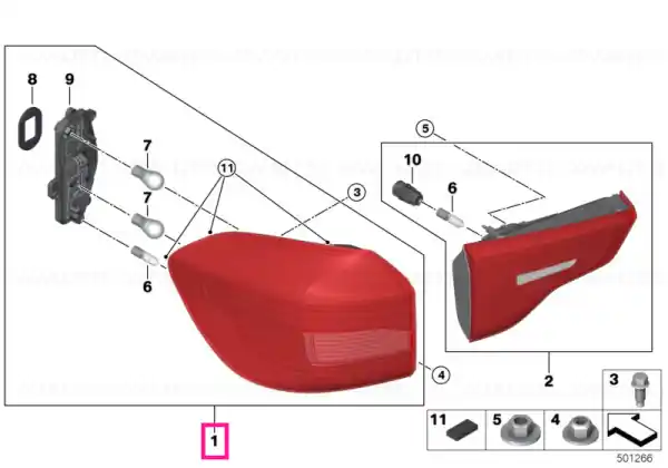 Preț promoțional Rear light in the side panel, left - BMW