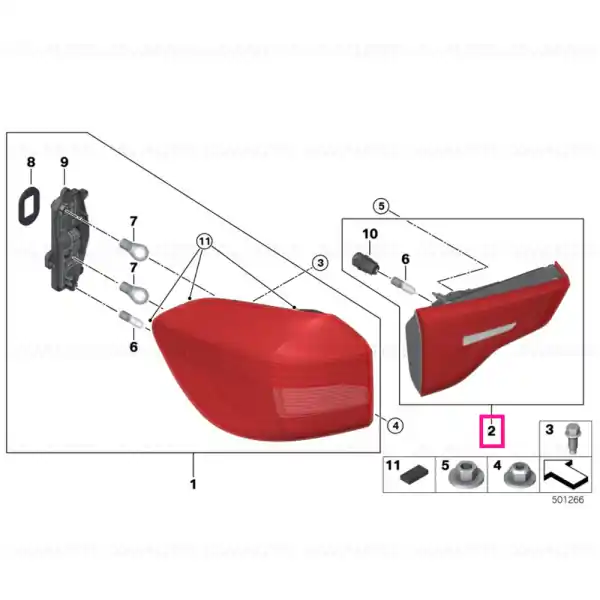Rear light in trunk lid, right - BMW Cel mai bun preț
