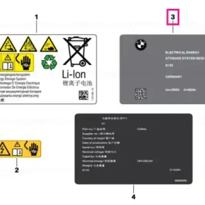 Preț mic Type plate, high-voltage battery unit SP44 - BMW