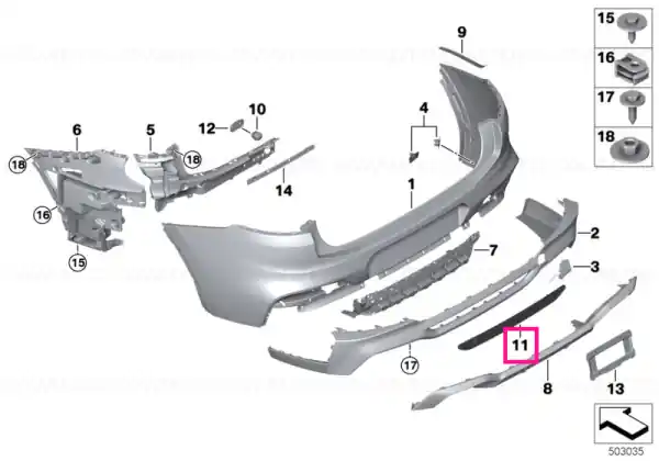 Preț redus Grille, bumper, rear - BMW