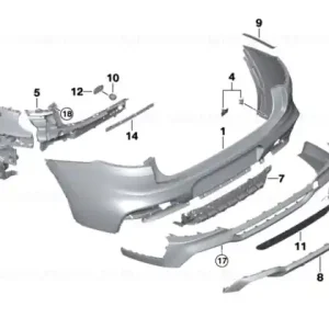 Ultima șansă Bumper trim, bottom rear, primed - BMW