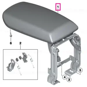 Armrest, front middle SCHWARZ - BMW Livrare gratuită