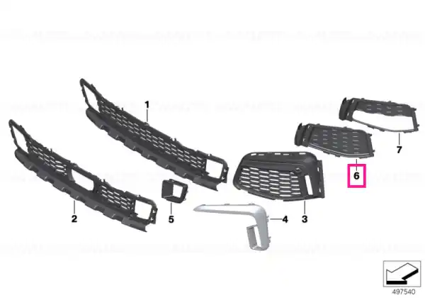 Lid air inlet closed left M - BMW Premium