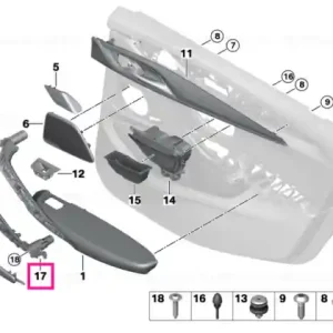 Ofertă specială Maner interior usa fata, stanga, alb (ElfeinbeinWeiss) - BMW Seria 5 G30 G31 F90 M5