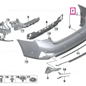 Set, mounting, PDC/PMA sensor, rear - BMW Cumpără acum
