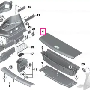 Removable panel,lugg.comp.,3rd row seats ANTHRAZIT - BMW Ofertă de sezon
