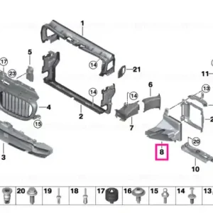 Chilipir Air duct, exterior radiator, left - BMW