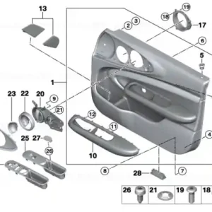 Ornament difuzor metal dreapta SCHWARZ - BMW - Mini Discount