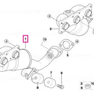 RP-exhaust manifold with catalytic conv. ZYL. 1-3 - BMW Ofertă exclusivă
