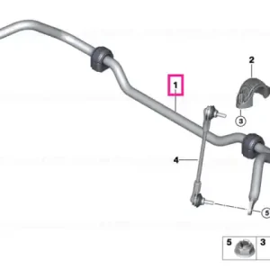 Preț redus Stabilizer front with rubber mounting - BMW