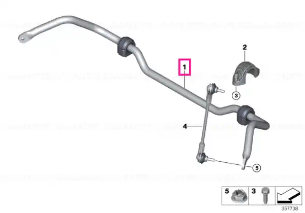 Preț redus Stabilizer front with rubber mounting - BMW