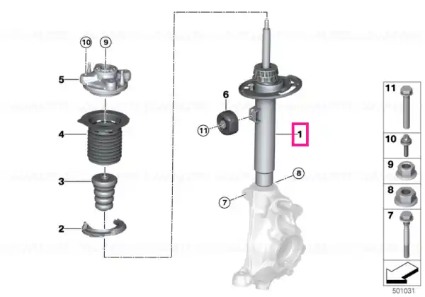 Doar azi Left front spring strut - BMW