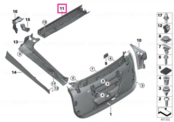 Lichidare de stoc Upper trunk lid trim panel SCHWARZ - BMW
