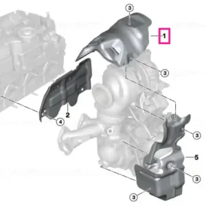 Heat shield, turbocharger, upper - BMW Nu rata