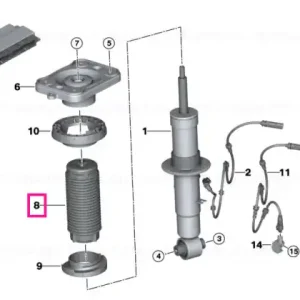 Auxiliary damper with protective tube L0=71 C15 - BMW Retur gratuit