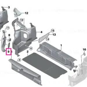 Lid support, rear window shelf - BMW - Mini Reducere