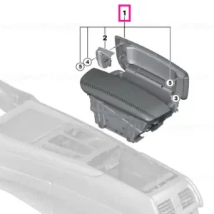 Livrare rapidă Armrest, leatherette, front middle SCHWARZ - BMW