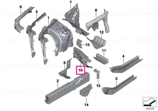 Expediere rapidă Crash reinforcement, right - BMW
