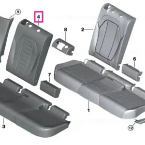 Reducere specială Capac spatar piele stanga ANTHRAZIT - BMW